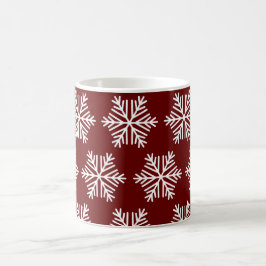 Red White Snowflake Christmas Pattern Coffee Mug  Kaffeetasse