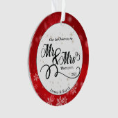 Red White Snowflake Erste Weihnachten Neu Ornament (Vorderseite)