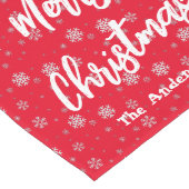 Red White Snowflake Festival Modern Frohe Weihnach Großer Tischläufer (Ecke)