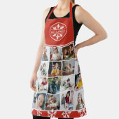 Red White Snowflake Foto Collage Weihnachten Schürze (InSitu)