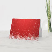 Red & White Snowflake Frohe Weihnachten Custom Fot Karte (Rückseite)