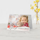 Red & White Snowflake Frohe Weihnachten Custom Fot Karte (Gelbe Blume)