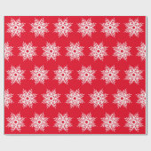 Red White Snowflake Muster Geschenkpapier (Flach)