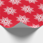 Red White Snowflake Muster Geschenkpapier (Ecke)