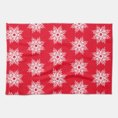 Red White Snowflake Muster Geschirrtuch (Horizontal)