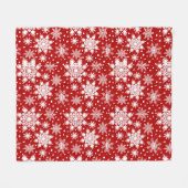 Red & White Snowflake Weihnachten Klassisches Must Fleecedecke (Vorderseite (Horizontal))