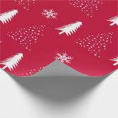 Red White Snowflake Weihnachtsbaumen Wrapping Pape Geschenkpapier (Ecke)