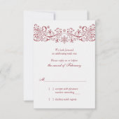 Red White Snowflake Winter Wedding Repair Card Einladung (Vorderseite)