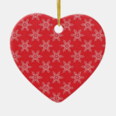 Red White Snowflakes Keramikornament (Vorne)