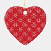 Red White Snowflakes Keramikornament (Hinten)