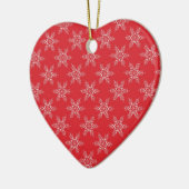 Red White Snowflakes Keramikornament (Links)