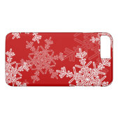 Red White Snowflakes Minimalistisch Weihnachten Case-Mate iPhone Hülle (Rückseite (Horizontal))