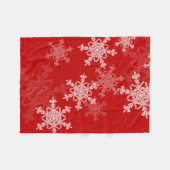 Red White Snowflakes Minimalistisch Weihnachten Fleecedecke (Vorderseite (Horizontal))