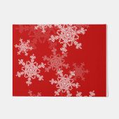 Red White Snowflakes Minimalistisch Weihnachten Fußmatte (Vorderseite)