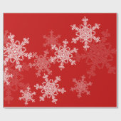 Red White Snowflakes Minimalistisch Weihnachten Geschenkpapier (Flach)