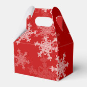 Red White Snowflakes Minimalistisch Weihnachten Geschenkschachtel (Rückseite)