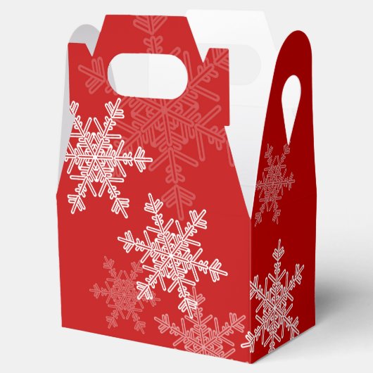 Red White Snowflakes Minimalistisch Weihnachten Geschenkschachtel (Geöffnet)