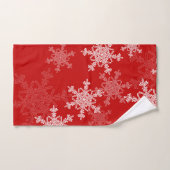 Red White Snowflakes Minimalistisch Weihnachten Handtuch (Handtuch)