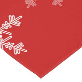 Red White Snowflakes Minimalistisch Weihnachten Kurzer Tischläufer (Ecke)