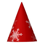 Red White Snowflakes Minimalistisch Weihnachten Partyhütchen (Vorderseite)
