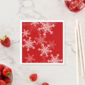 Red White Snowflakes Minimalistisch Weihnachten Serviette (Beispiel)