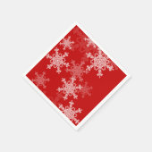 Red White Snowflakes Minimalistisch Weihnachten Serviette (Ecke)