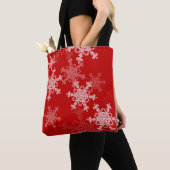 Red White Snowflakes Minimalistisch Weihnachten Tasche (Von Nahem)