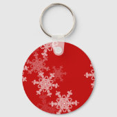Red White Snowflakes Minimalistischer Weihnachtsna Schlüsselanhänger (Rückseite)