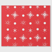 Red White Snowflakes Pattern Geschenkpapier (Flach)