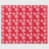 Red White Snowflakes Weihnachten Geschenkpapier (Flach)
