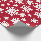 Red White Snowflakes Weihnachtsfeiertag Geschenkpapier (Ecke)