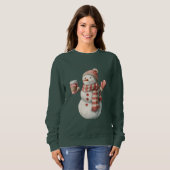 Red White Snowman Christmas Sweatshirt (Vorne ganz)