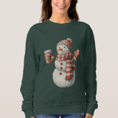 Red White Snowman Christmas Sweatshirt (Vorderseite)