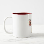 Red White Snowman Christmas Zweifarbige Tasse (Links)