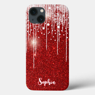 Red White Snowy Driving Snowflake Individuelle Nam Case-Mate iPhone Hülle