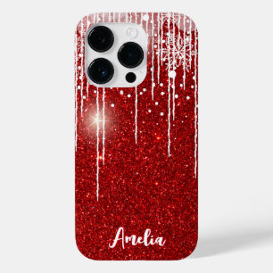 Red White Snowy Driving Snowflake Individuelle Nam Case-Mate iPhone 14 Pro Hülle