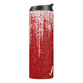 Red White Snowy Driving Snowflake Individuelle Nam Thermosbecher (Nach links gedreht)