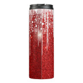 Red White Snowy Driving Snowflake Individuelle Nam Thermosbecher (Rückseite)