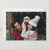 Red & White Sparkle Glauben an die magische Weihna Einladung (Vorderseite)