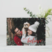 Red & White Sparkle Glauben an die magische Weihna Einladung (Stehend Vorderseite)