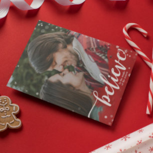 Red & White Sparkle glauben an die magische Weihna Einladung