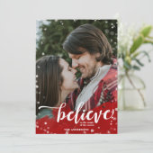 Red & White Sparkle glauben an die magische Weihna Einladung (Stehend Vorderseite)