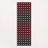 Red White Star Muster auf Black Yogamatte (Vorderseite)