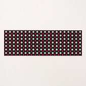 Red White Star Muster auf Black Yogamatte (Vorderseite (Horizontal))