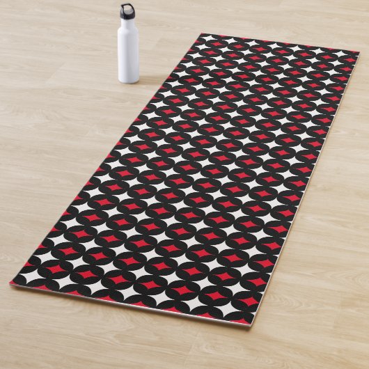 Red White Star Muster auf Black Yogamatte (Beispiel)