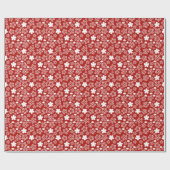 Red & White Star & Snowflake Muster Geschenkpapier (Flach)