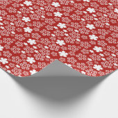 Red & White Star & Snowflake Muster Geschenkpapier (Ecke)