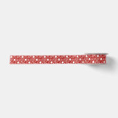 Red & White Star & Snowflake Muster Satinband (Vorderseite)