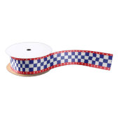 Red, White Stars and Blue Checkers Satinband (Spule)
