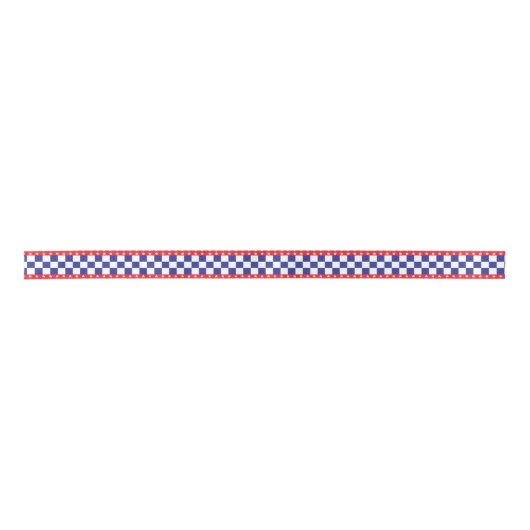 Red, White Stars and Blue Checkers Satinband (Vorderseite)